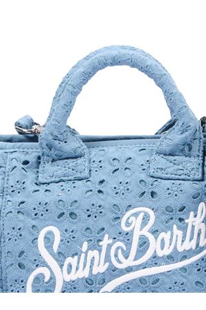 Borsa Vanity mini volant in cotone sangallo blu SAINT BARTH KIDS | VAMI01800549L